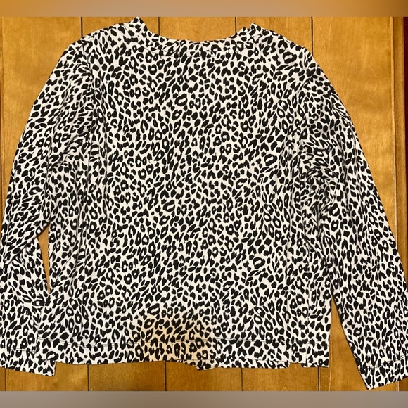 Ladies Size Large Rafaella Leopard Button Down Sweater - Picture 2 of 14